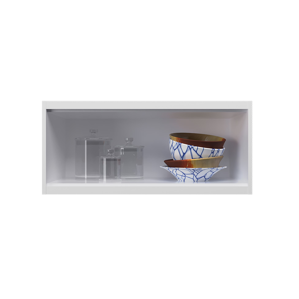 Cozinha Completa Évora com Bancada 6 Portas 3 Gavetas Branco Ártico