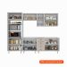 Cozinha Completa Maranello 100% MDF 11 Portas 4 Gavetas Bege