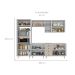 Cozinha Completa Maranello 100% MDF 11 Portas 4 Gavetas Bege