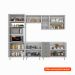 Cozinha Completa Maranello 100% MDF 11 Portas 4 Gavetas Cinza
