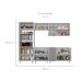 Cozinha Completa Maranello 100% MDF 11 Portas 4 Gavetas Cinza