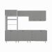 Cozinha Completa Maranello 100% MDF 11 Portas 4 Gavetas Cinza