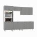 Cozinha Completa Maranello 100% MDF 11 Portas 4 Gavetas Cinza
