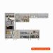 Cozinha Completa Maranello 100% MDF 12 Portas 4 Gavetas Bege