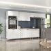 Cozinha Completa Maranello 100% MDF 12 Portas 4 Gavetas Branco