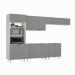 Cozinha Completa Maranello 100% MDF 12 Portas 4 Gavetas Cinza