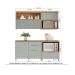 Cozinha Completa Marquesa I com Ilha 100% MDF 4 Portas 7 Gavetas Verde e Nature