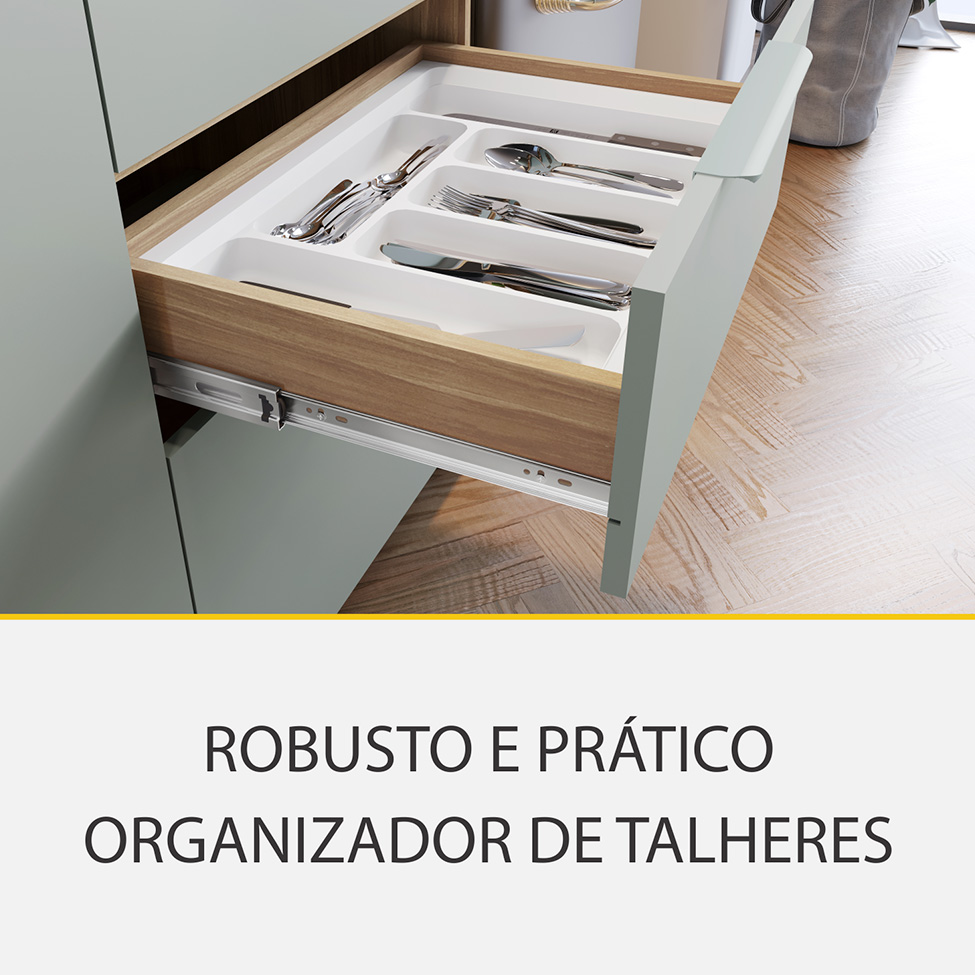 Cozinha Completa Marquesa I com Ilha 100% MDF 4 Portas 7 Gavetas Verde e Nature