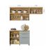 Cozinha Completa Marquesa com Ilha 100% MDF 4 Portas 6 Gavetas Verde e Nature