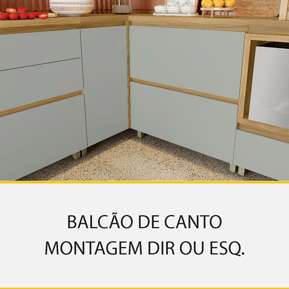 Cozinha Completa Rainha 100% MDF 12 Portas 8 Gavetas Verde e Nature