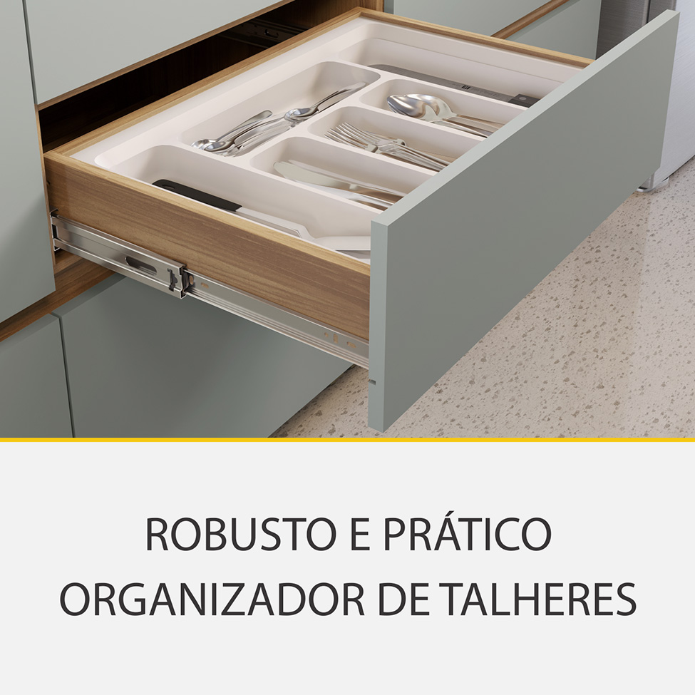 Cozinha Completa Rainha 100% MDF 12 Portas 8 Gavetas Verde e Nature