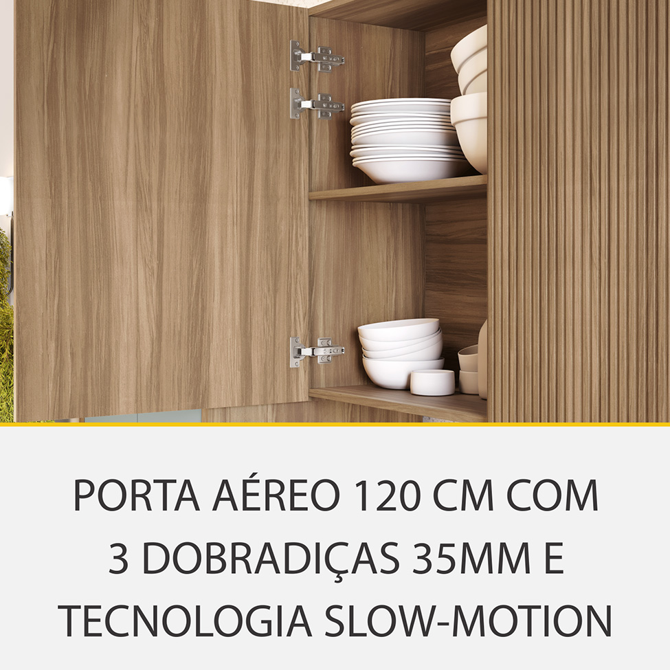 Cozinha Completa Rainha com Ilha 100% MDF 10 Portas 8 Gavetas Verde e Nature