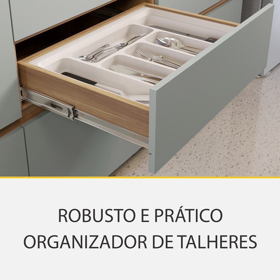 Cozinha Completa Rainha com Ilha 100% MDF 10 Portas 8 Gavetas Verde e Nature