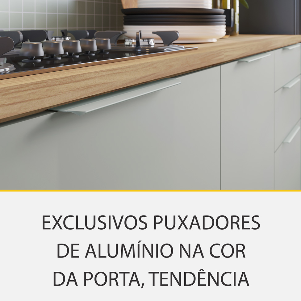 Cozinha Completa Rainha com Ilha 100% MDF 8 Portas 12 Gavetas Verde e Nature