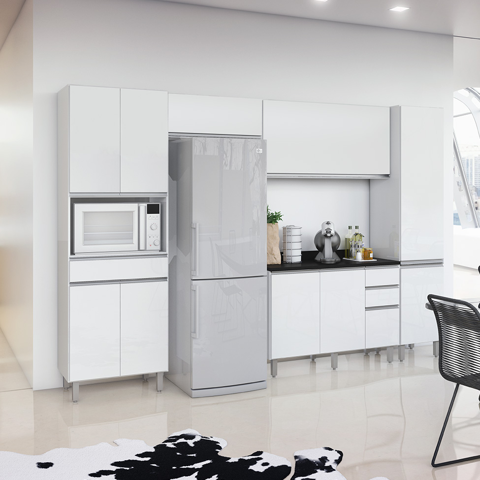 Cozinha Completa Top Class 10 Portas 3 Gavetas Branca