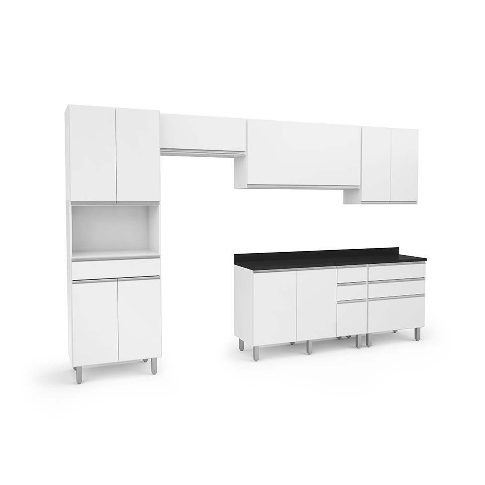 Cozinha Completa Top Class 10 Portas 6 Gavetas Branca