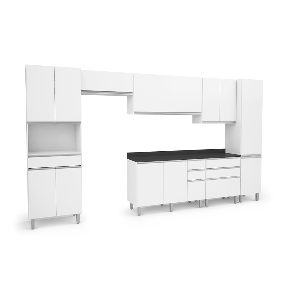 Cozinha Completa Top Class 12 Portas 6 Gavetas Branca