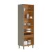 Cristaleira Allure 2 Portas 1 Gaveta Gris e Jequitibá