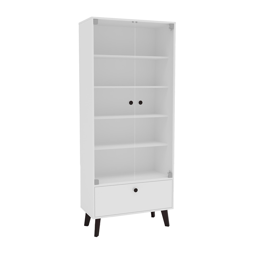 Cristaleira Londres 2 Portas 1 Gaveta Branca