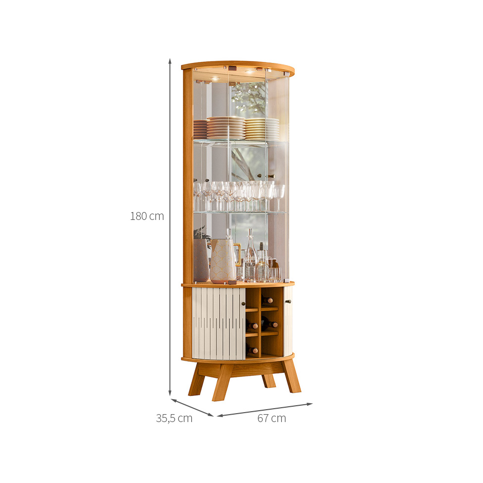 Cristaleira Marina 4 Portas Cinamomo e Off White