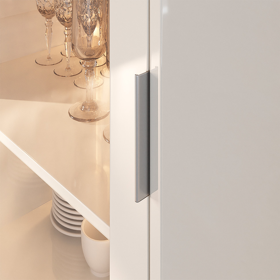 Cristaleira Mirage 1 Porta Off White e Cinamomo