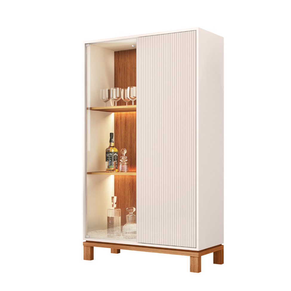 Cristaleira Mondrian 2 Portas Off White e Freijó