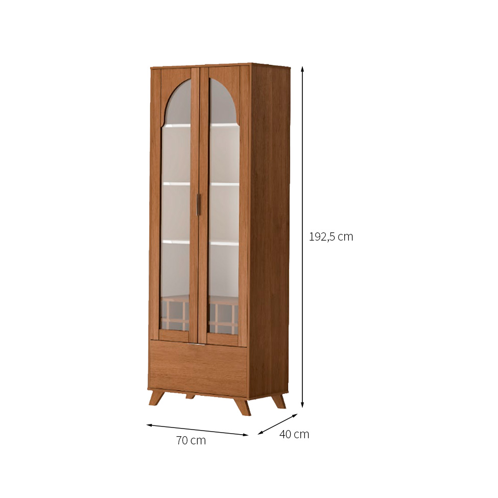 Cristaleira Murano 3 Portas Cinamomo e Off White