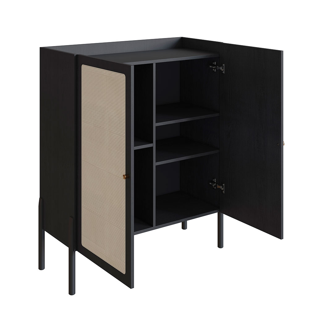 Cristaleira Oslo 2 PT Preta e Nero