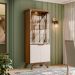 Cristaleira Vicenza 4 PT Imbuia e Off White