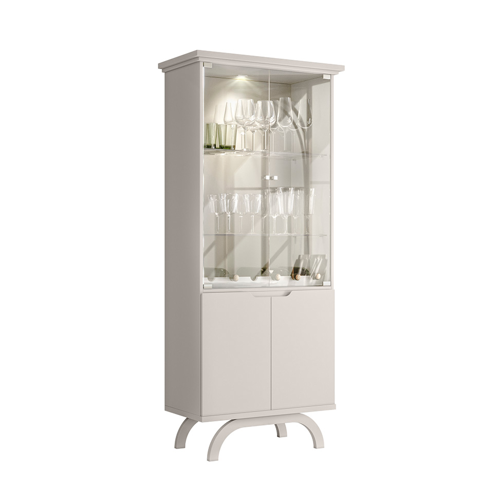 Cristaleira Vicenza 4 PT Off White