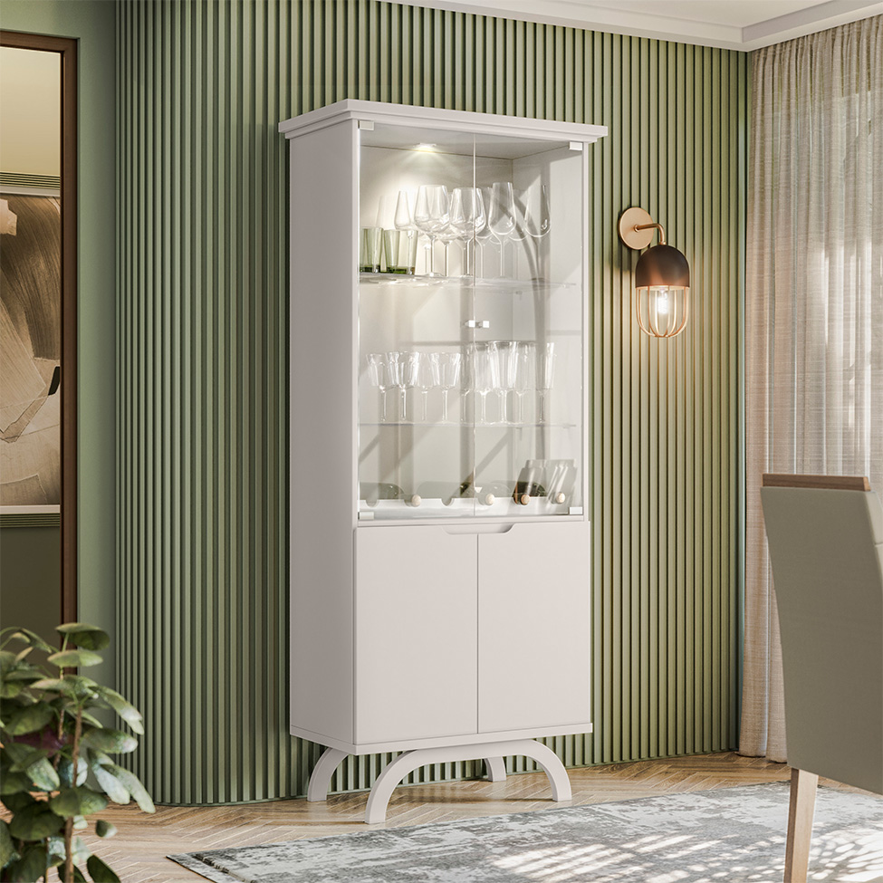 Cristaleira Vicenza 4 PT Off White