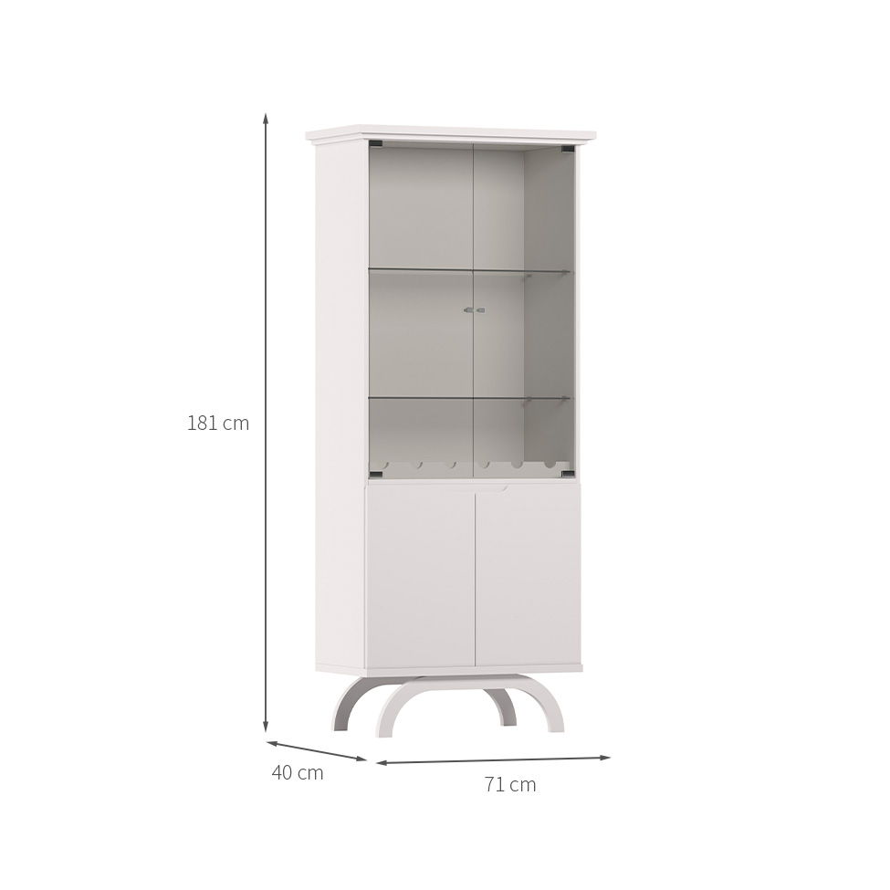 Cristaleira Vicenza 4 PT Off White