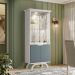 Cristaleira Vicenza 4 PT Off White e Cinza