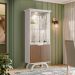 Cristaleira Vicenza 4 PT Off White e Imbuia