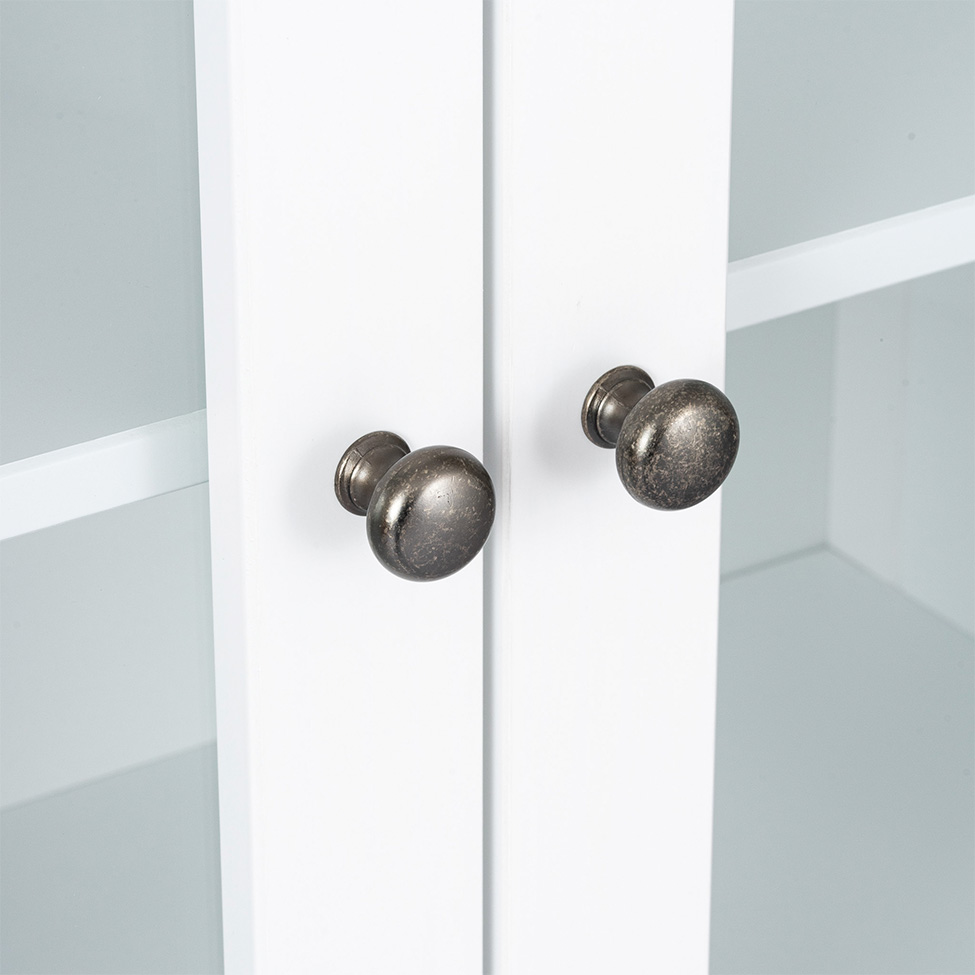 Cristaleira Vogue com Vidro 2 Portas 1 Gaveta Branca