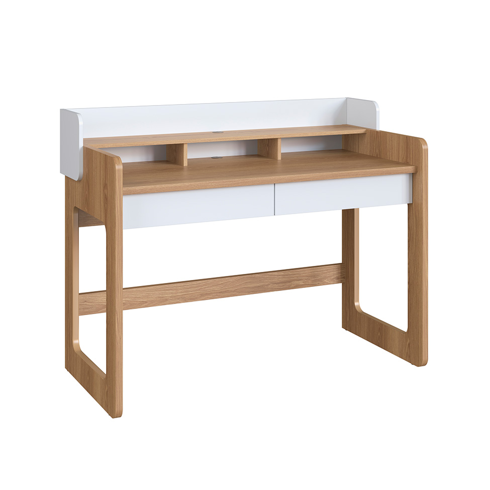 Escrivaninha Flexus 2 GV Hanover e Branca 128 cm