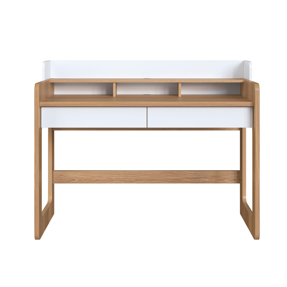 Escrivaninha Flexus 2 GV Hanover e Branca 128 cm