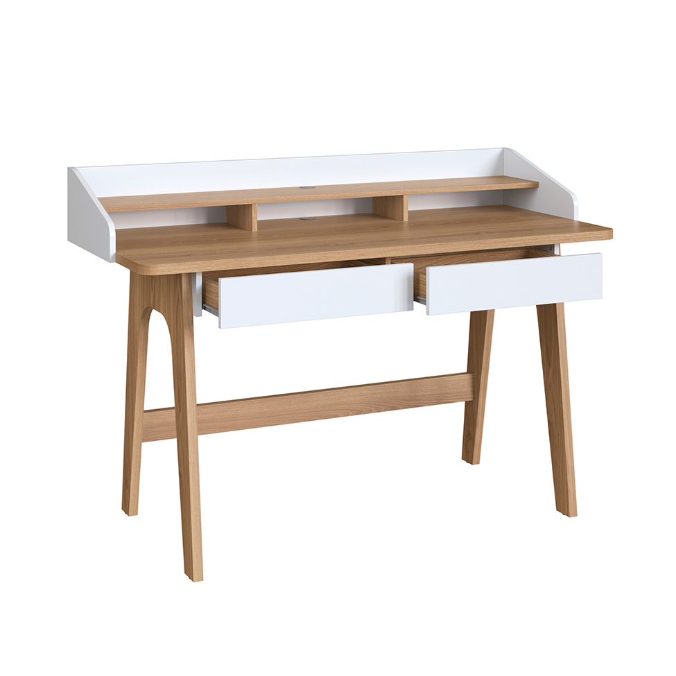 Escrivaninha Flexus 2 GV Hanover e Branca 139 cm