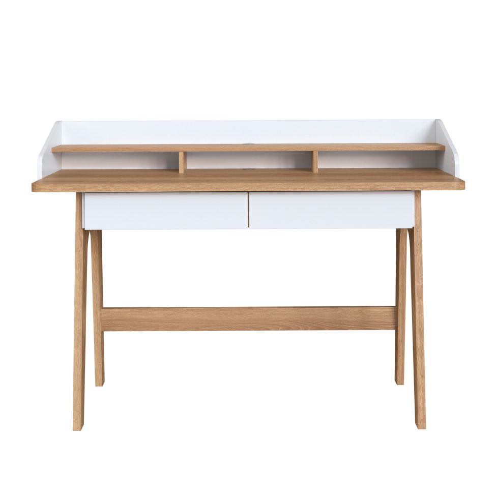 Escrivaninha Flexus 2 GV Hanover e Branca 139 cm