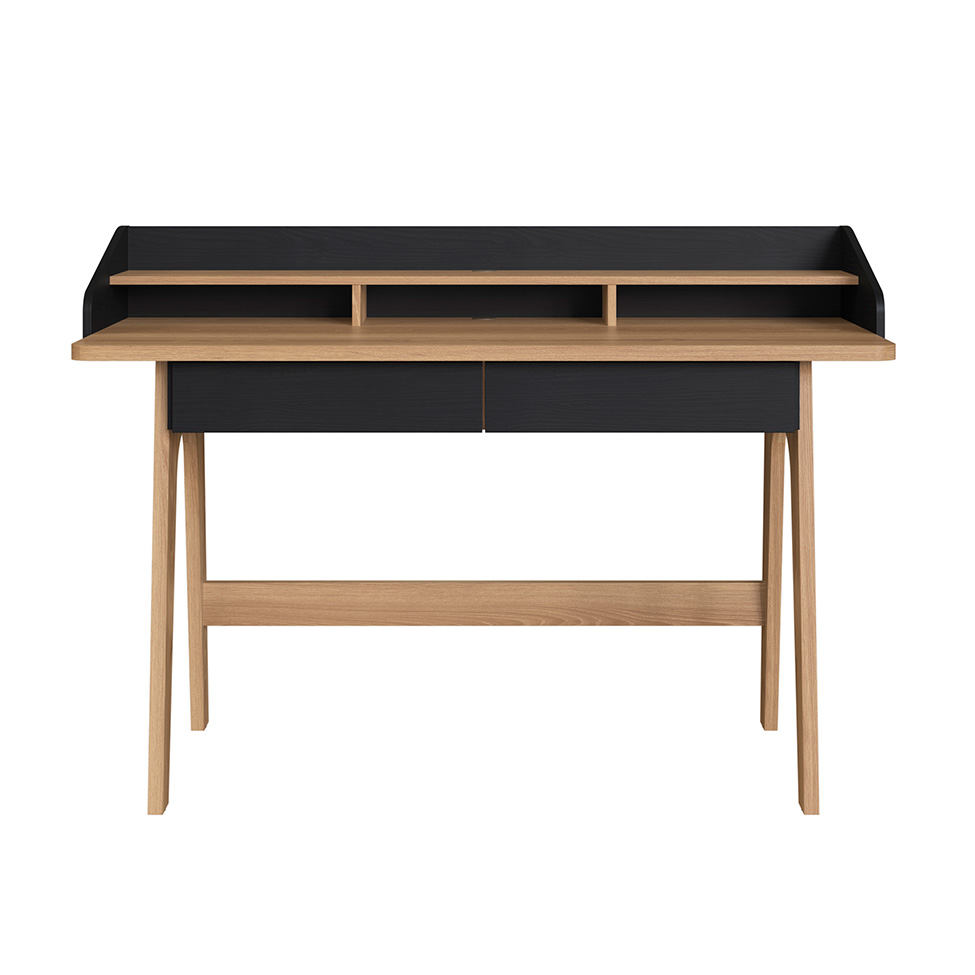 Escrivaninha Flexus 2 GV Hanover e Preta 139 cm