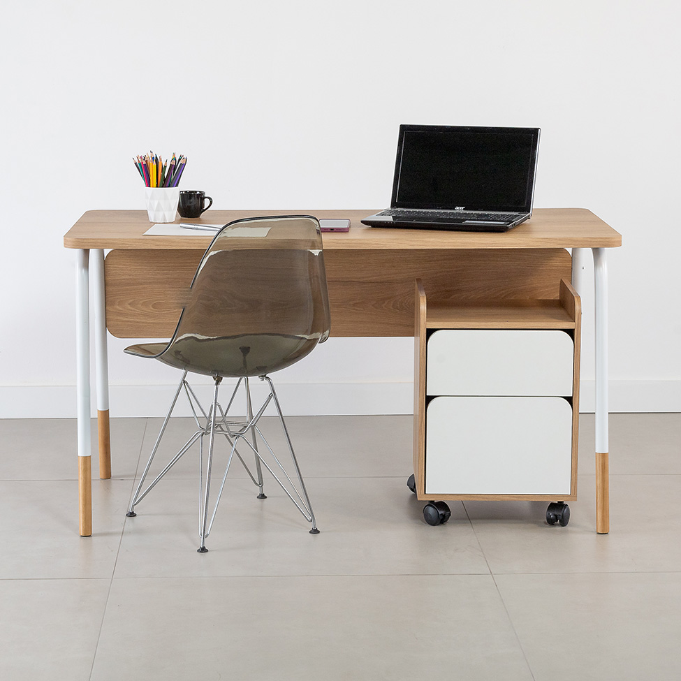 Escrivaninha Flexus Hanover e Branca 120 cm