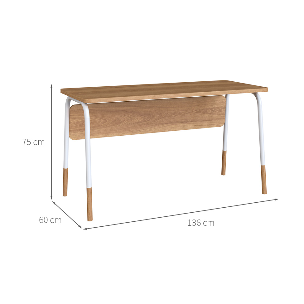 Escrivaninha Flexus Hanover e Branca 136 cm