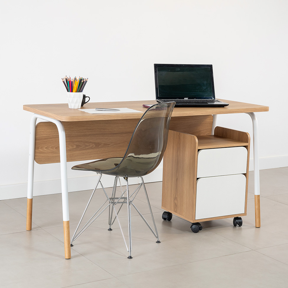 Escrivaninha Flexus Hanover e Branca 136 cm