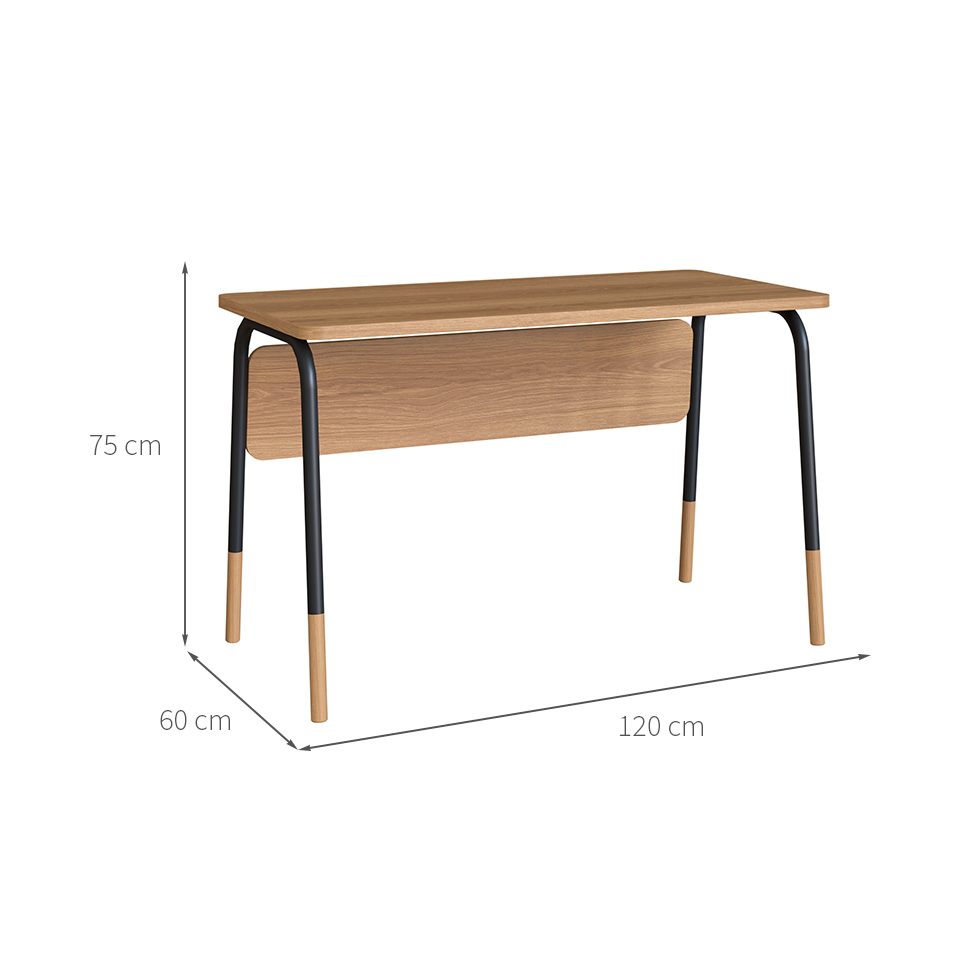 Escrivaninha Flexus Hanover e Preta 120 cm