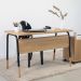 Escrivaninha Flexus Hanover e Preta 136 cm