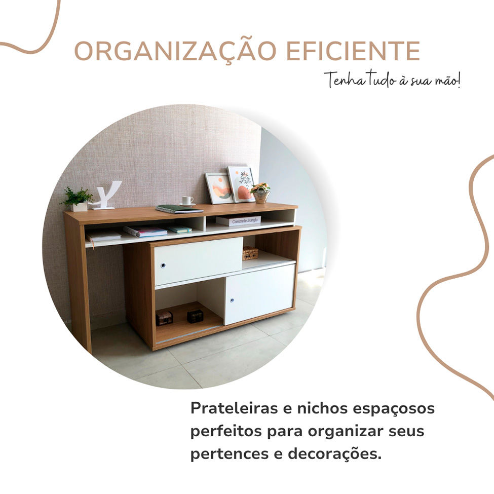 Escrivaninha Lior 2 PT Olmo e Branca