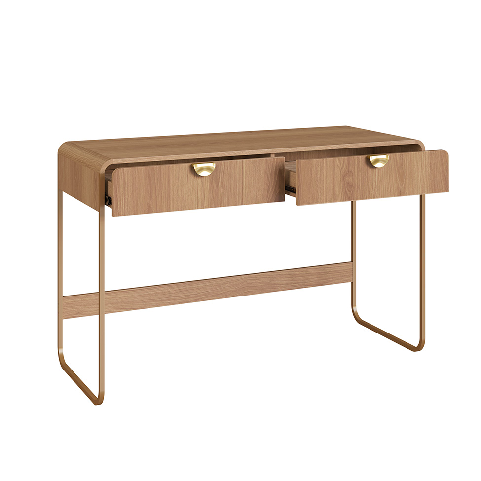 Escrivaninha Luna 2 Gavetas Hanover e Dourado