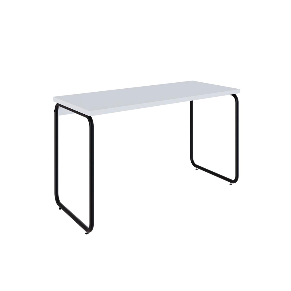 Escrivaninha Round Branca e Preta 120 cm