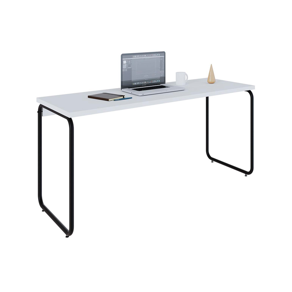 Escrivaninha Round Branca e Preta 150 cm