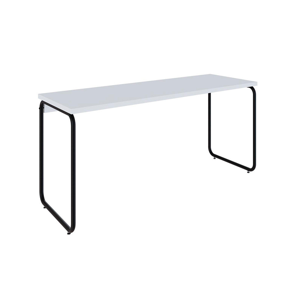 Escrivaninha Round Branca e Preta 150 cm